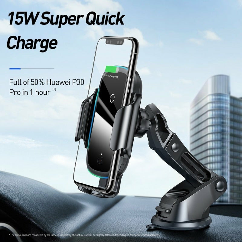 Baseus 15W Wireless Charger Car Mount Air Vent Wireless Phone Holder