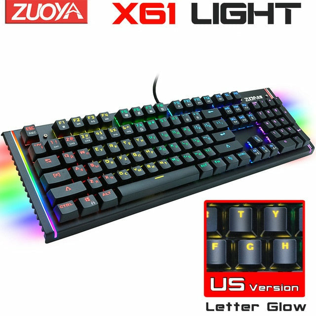 Wired Gaming Mechanical Keyboard RGB Backlit 87 104 Anti-Ghosting ...