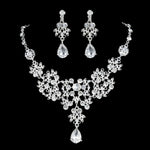 Wedding Bridal Crystal Jewelry Set Crowns Earring Necklace Wedding Jewelry