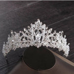 Luxury Heart Crystal Bridal Jewelry Sets Cubic Zircon Crown Tiaras Earring Necklace Set