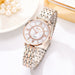 Women Fashion Diamond Wristwatches Stainless Steel Silver Mesh Strap Quartz Watches