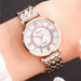 Women Fashion Diamond Wristwatches Stainless Steel Silver Mesh Strap Quartz Watches