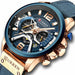 Casual Fashion Sports Watches Men Luxury Military Leather Wristwatch