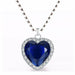 Titanic Heart Of Ocean Blue Heart Love Forever Pendant Necklace Women Jewelry
