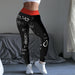 Women Yoga Pants High Waist Full Letter Printed Fitness Gym Tight Pencil Legging