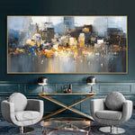 City Building Rain Boat Poster Pictures Room Decoration Abstract Oil Painting