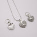 Luxury Gold Romantic Crystal Heart Shape Chain Pendant Necklace Earrings Jewelry Set