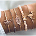 Bohemian Bracelet Set Women Shell Star Map Lotus Pineapple Heart Bracelet Jewelry