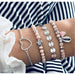 Bohemian Bracelet Set Women Shell Star Map Lotus Pineapple Heart Bracelet Jewelry