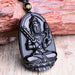 Black Obsidian Necklace Lucky Natural Stone Pendant