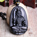 Black Obsidian Necklace Lucky Natural Stone Pendant