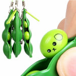 New Funny Spoof Tricky Gadgets Chicken Egg Laying Green Dinosaur Beans Toy Keychain