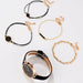 Women 5pcs Quartz Wristwatch Leather Strap Ladies Bracelet Luxury Watch