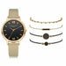 Women 5pcs Quartz Wristwatch Leather Strap Ladies Bracelet Luxury Watch