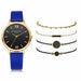 Women 5pcs Quartz Wristwatch Leather Strap Ladies Bracelet Luxury Watch