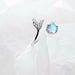 Sterling Silver Cute Tail Moonstone Adjustable Ring Women Fashion Jewelry