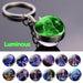 12 Constellation Luminous Keychain Glass Ball Pendant Zodiac Glow Keychain