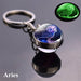 12 Constellation Luminous Keychain Glass Ball Pendant Zodiac Glow Keychain