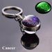 12 Constellation Luminous Keychain Glass Ball Pendant Zodiac Glow Keychain