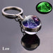 12 Constellation Luminous Keychain Glass Ball Pendant Zodiac Glow Keychain