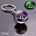 12 Constellation Luminous Keychain Glass Ball Pendant Zodiac Glow Keychain
