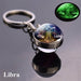 12 Constellation Luminous Keychain Glass Ball Pendant Zodiac Glow Keychain