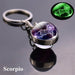 12 Constellation Luminous Keychain Glass Ball Pendant Zodiac Glow Keychain