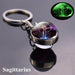 12 Constellation Luminous Keychain Glass Ball Pendant Zodiac Glow Keychain