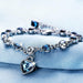 Women Silver Gold Bracelet Crystal Heart Charm Bracelet Fine Jewelry