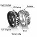 Stainless Steel Rotatable Fashion Rings High Quality Spinner Chain Punk Men Women Jewelry