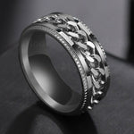 Stainless Steel Rotatable Fashion Rings High Quality Spinner Chain Punk Men Women Jewelry