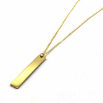 New Fashion Rectangle Pendant Necklace Men Trendy Simple Stainless Steel Necklace Jewelry