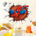 3D Hole Spiderman Wall Stickers Home Wall Decals Home Decorations