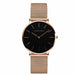 High Quality Women Stainless Steel Mesh Rose Gold Water-Resistant Wristwatch