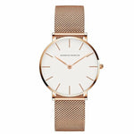 High Quality Women Stainless Steel Mesh Rose Gold Water-Resistant Wristwatch