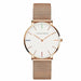 High Quality Women Stainless Steel Mesh Rose Gold Water-Resistant Wristwatch