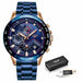 New Fashion Men Watches Stainless Steel Brand Luxury Sports Chronograph Watches