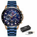 New Fashion Men Watches Stainless Steel Brand Luxury Sports Chronograph Watches