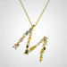 925 Sterling Silver Gold Letter Pendant Initial Alphabet Necklace Women Jewelry