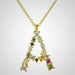 925 Sterling Silver Gold Letter Pendant Initial Alphabet Necklace Women Jewelry