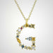 925 Sterling Silver Gold Letter Pendant Initial Alphabet Necklace Women Jewelry