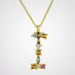 925 Sterling Silver Gold Letter Pendant Initial Alphabet Necklace Women Jewelry