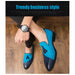 Semi-formal Hemp PU Leather Men's Shoes Glamorous Blue Tassel Italian Shoes