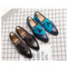 Semi-formal Hemp PU Leather Men's Shoes Glamorous Blue Tassel Italian Shoes