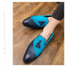Semi-formal Hemp PU Leather Men's Shoes Glamorous Blue Tassel Italian Shoes