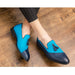 Semi-formal Hemp PU Leather Men's Shoes Glamorous Blue Tassel Italian Shoes