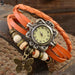 Women's Casual Vintage Wristwatch Multilayer Leather Bracelet Wrist Watch