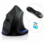 Rechargeable Wireless Mouse Ergonomic Optical 1000/1600/2400 DPI Vertical Gaming Mouse