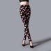 Graffiti Floral Patterned Print Leggings Women Fashion Design Stretch Legging Pants