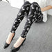 Graffiti Floral Patterned Print Leggings Women Fashion Design Stretch Legging Pants